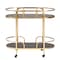 Baxton Studio Leighton Contemporary Glam and Luxe Gold Metal and Tempered Glass 2Tier Wine Cart 221-12525-ZORO - alternate 3